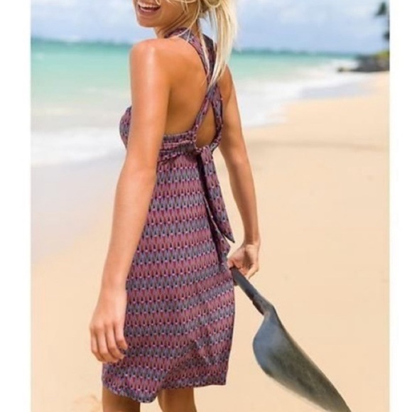 Athleta Swimsuit Kiki Swim dress Swimsuit Thistle Purple Geometric Ikat Beach - Picture 1 of 13
